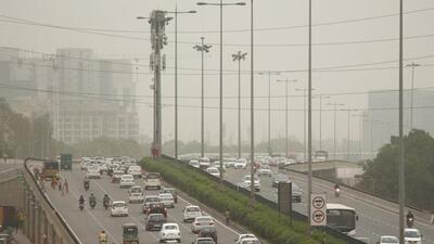 Gurugram, India- August 05, 2018: Gurugram reels under a hazy sky and decreased visibility due to a spike in the concentration of suspended particulate matter (SPM) in the atmosphere at National Highway 48, Iffco Chowk flyover Expressway, in Gurugram, India, on Sunday, August 05, 2018. (Photo by Yogendra Kumar/Hindustan Times) To go with Prayag Arora Story (Yogendra Kumar/HT PHOTO) Gurugram, India- August 05, 2018: Gurugram reels under a hazy sky and decreased visibility due to a spike in the concentration of suspended particulate matter (SPM) in the atmosphere at National Highway 48, Iffco Chowk flyover Expressway, in Gurugram, India, on Sunday, August 05, 2018. (Photo by Yogendra Kumar/Hindustan Times) To go with Prayag Arora Story (Yogendra Kumar/HT PHOTO)