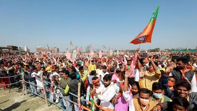 A BJP rally in Mirzapur district of Uttar Pradesh. (ANI PHOTO) A BJP rally in Mirzapur district of Uttar Pradesh. (ANI PHOTO)