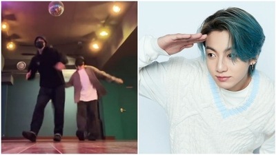 BTS' Jungkook with choreographer Taesung. BTS' Jungkook with choreographer Taesung.