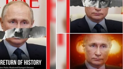 The fake Time Magazine cover on Ukraine war tweeted by @MrPatrickMulder.&nbsp; (Twitter, @MrPatrickMulder)
