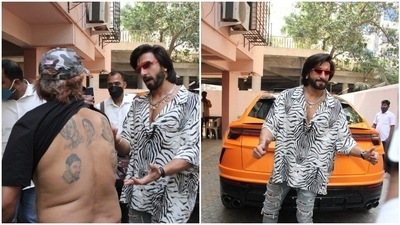 Ranveer Singh with his fan. Ranveer Singh with his fan.