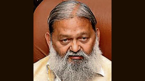 Haryana health and family welfare minister Anil Vij (HT File)