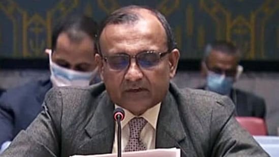 TS Tirumurti, the permanent representative to the UN, (ANI)(HT_PRINT)