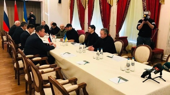 |The first round of talks between the delegations of Russia and Ukraine took place in Belarus on Monday(Twitter/Ministry of Foreign Affairs of Belarus)