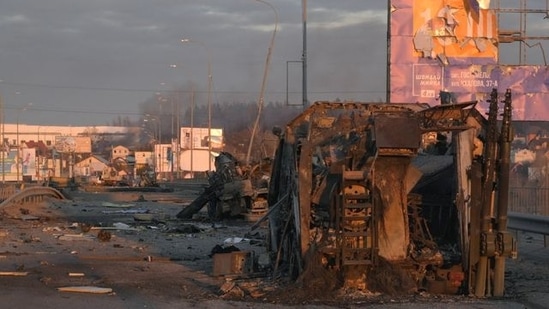 Charred military vehicles are seen on a road, as Russia's invasion of Ukraine continues, near the town of Bucha in the Kyiv region, Ukraine REUTERS/Maksim Levin(REUTERS)