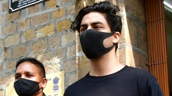 Aryan Khan, son of Bollywood actor Shah Rukh Khan, leaving after appearing at NCB office for his weekly attendance as per the Bombay High court bail orders on December 10, 2021. (ANI)