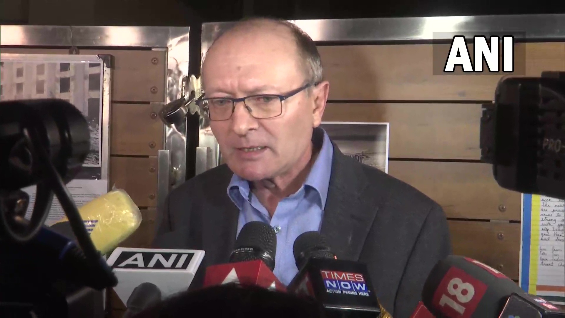 Ukraine’s ambassador to India Igor Polikha speaks to reporters on Tuesday. (ANI Twitter) Ukraine’s ambassador to India Igor Polikha speaks to reporters on Tuesday. (ANI Twitter)