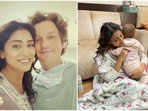 Shriya Saran with her husband Andrei Koscheev and daughter Radha. Shriya Saran with her husband Andrei Koscheev and daughter Radha.