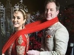 Preity Zinta has shared a picture from her wedding with Gene Goodenough. Preity Zinta has shared a picture from her wedding with Gene Goodenough.