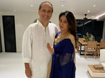 Shefali Shah with her husband Vipul Amrutlal Shah. Shefali Shah with her husband Vipul Amrutlal Shah.