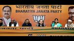 BJP national president JP Nadda, Apna Dal chief Anupriya Patel, Nishad Party chief Sanjay Nishad, BJP chief Swatantra Dev Singh, and Union minister Anurag Thakur during a press conference, in New Delhi in January. (ANI photo)