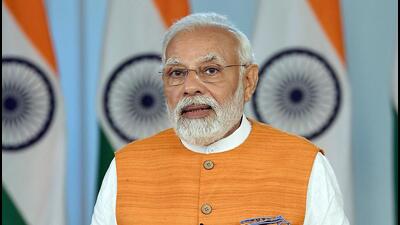 Prime Minister Narendra Modi addresses the post-budget webinar on ‘Technology Enabled Development’, in New Delhi on Wednesday. (ANI)