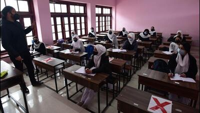 Students attend a class in Srinagar on Wednesday. After revocation of Article 370 on August 5, 2019, schools in J&K were shut for months, followed by pandemic-enforced closure of institutes. (Waseem Andrabi/Hindustan Times) Students attend a class in Srinagar on Wednesday. After revocation of Article 370 on August 5, 2019, schools in J&K were shut for months, followed by pandemic-enforced closure of institutes. (Waseem Andrabi/Hindustan Times)