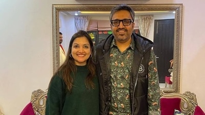 Ashneer Grover with wife Madhuri Jain Grover. Ashneer Grover with wife Madhuri Jain Grover.