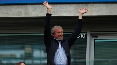 Chelsea owner Roman Abramovich in the stands (REUTERS)
