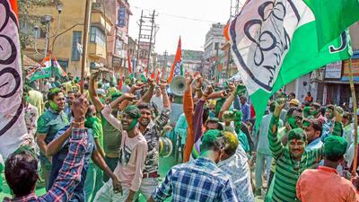 ‘Heart-felt gratitude to Ma-Mati-Manush for according yet another overwhelming mandate to us,’ TMC supremo and West Bengal chief minister Mamata Banerjee tweeted as the civic body polls results started pouring in. (PTI)