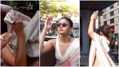 Alia Bhatt during her bus tour. Alia Bhatt during her bus tour.
