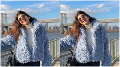 Sanjana played muse to the fashion designer house Missguided and picked a perfect winter ensemble for her day out with the sun and New York. (Instagram/@sanjanasanghi96)