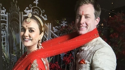 Preity Zinta has shared a picture from her wedding with Gene Goodenough. Preity Zinta has shared a picture from her wedding with Gene Goodenough. 