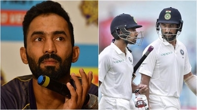Dinesh Karthik; Wriddhiman Saha and Cheteshwar Pujara. (PTI) Dinesh Karthik; Wriddhiman Saha and Cheteshwar Pujara. (PTI)