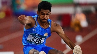 Sreeshankar impressed in the season opener by recording three 8m-plus jumps. (Getty) Sreeshankar impressed in the season opener by recording three 8m-plus jumps. (Getty)