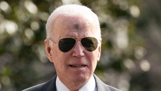 US President Joe Biden speaks with reporters on the South Lawn of the White House on Wednesday.(AP)