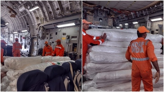 Relief materials ready to be airlifted to Ukraine