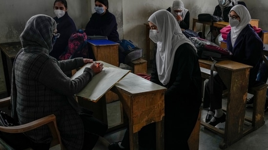 The schools have initiated various steps including breaking classes into even-odd groups as part of anti-covid measures.(AP)