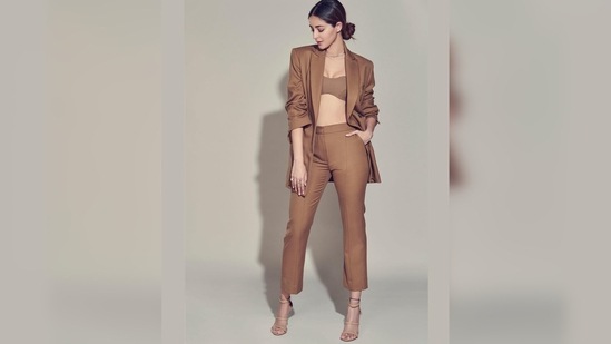 Ananya Pandya kept it simple yet chic in this one-tone co-ord set.(Instagram/@tanyaghavri)