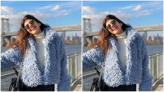 Sanjana played muse to the fashion designer house Missguided and picked a perfect winter ensemble for her day out with the sun and New York.(Instagram/@sanjanasanghi96)