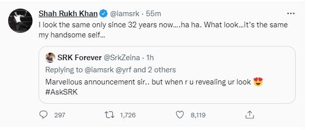 Shah Rukh replied to fans on Twitter.