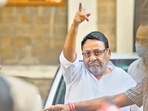 Enforcement Directorate (ED) arrest Maharashtra minister and NCP leader Nawab Malik in connection with an alleged money laundering case. (Satish Bate/HT PHOTO) Enforcement Directorate (ED) arrest Maharashtra minister and NCP leader Nawab Malik in connection with an alleged money laundering case. (Satish Bate/HT PHOTO)