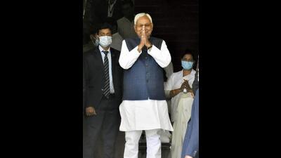 Bihar CM Nitish Kumar on his way to the state assembly on Thursday. (Santosh Kumar/HT Photo) Bihar CM Nitish Kumar on his way to the state assembly on Thursday. (Santosh Kumar/HT Photo)