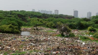 Gurugram, India-July 29: People illegally dump the garbage in Aravalli forest area at Sector 71 near Behrampur village, in Gurugram, India, on Sunday, July 29, 2018. (Photo by Parveen Kumar/Hindustan Times) Gurugram, India-July 29: People illegally dump the garbage in Aravalli forest area at Sector 71 near Behrampur village, in Gurugram, India, on Sunday, July 29, 2018. (Photo by Parveen Kumar/Hindustan Times)