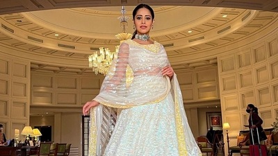 The lehenga choli set is credited to Indian luxury designer Manish Malhotra’s eponymous label that boasts of bringing inimitable aesthetics to costume design and redefining fashion. (Instagram/nushrrattbharuccha) The lehenga choli set is credited to Indian luxury designer Manish Malhotra’s eponymous label that boasts of bringing inimitable aesthetics to costume design and redefining fashion. (Instagram/nushrrattbharuccha)