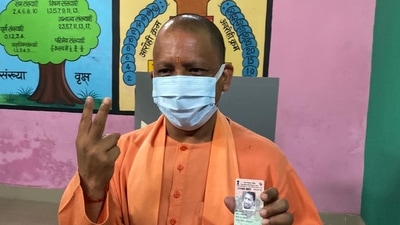 Earlier today, Chief Minister Yogi Adityanath cast his vote in Gorakhpur and said that the Bharatiya Janata Party will win over 80 per cent of seats in the state. (HT Photo/Rajesh Kumar Singh)