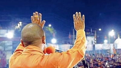 Chief minister Yogi Adityanath addressing a rally in Gorakhpur on Saturday. (ANI PHOTO) Chief minister Yogi Adityanath addressing a rally in Gorakhpur on Saturday. (ANI PHOTO)