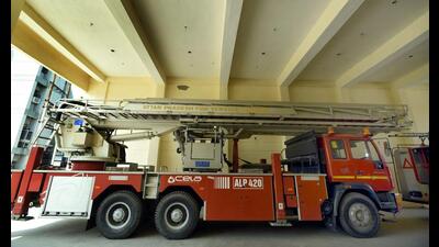 Presently, the district fire department has two 32-metre-tall and one 42-metre-tall hydraulic platforms. (Sunil Ghosh /HT)