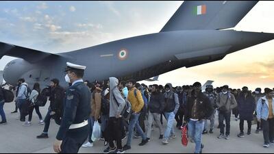 IAF on Thursday brought back 798 passengers from the three countries --- India had on Wednesday launched four C-17s to Romania, Poland and Hungary to join the ongoing national effort to evacuate thousands of Indian citizens stranded there. (HT PHOTO.)