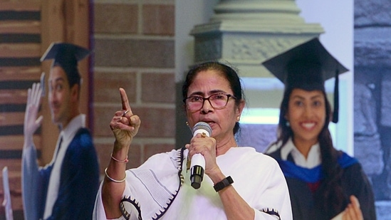 West Bengal Chief Minister Mamata Banerjee addresses.(ANI)