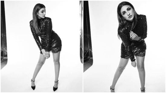 For makeup, Parineeti Chopra went for the neutral look with bronze cheeks, cool tone brown lips and subtle smokey eyes.(Instagram/@parineetichopra)