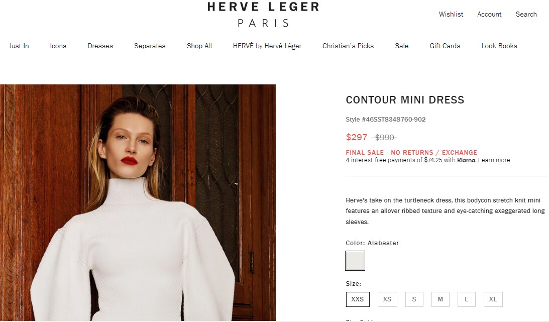 Pooja Hegde's mini dress from Herve Leger&nbsp;(herveleger.com)