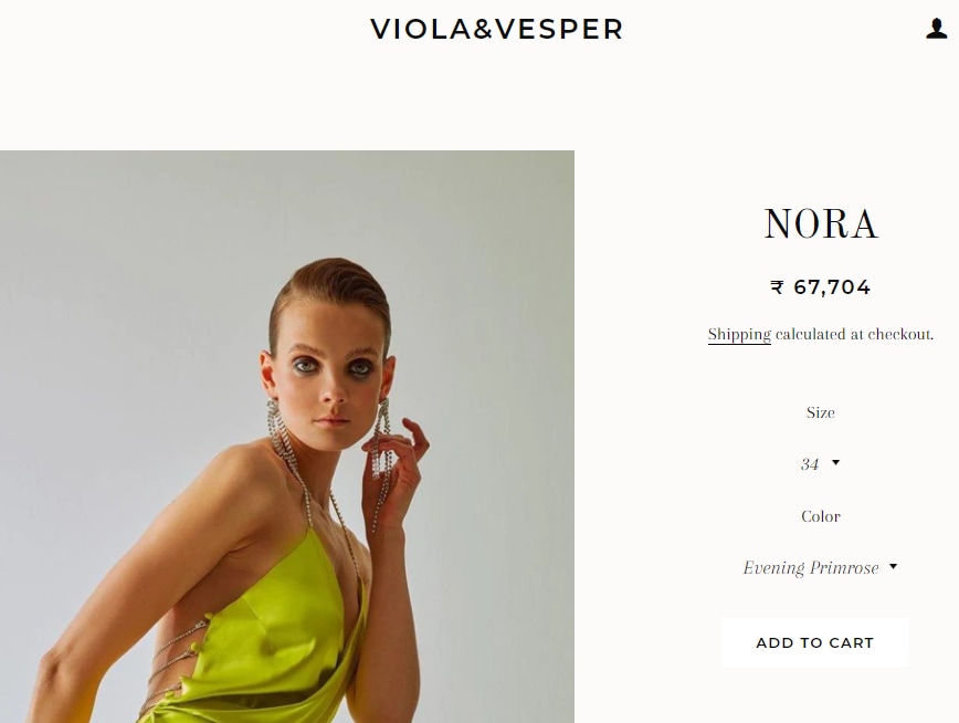 Shanaya Kapoor's satin slip dress from Viola &amp; Vesper&nbsp;(viola-vesper.com)