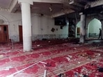 A general view of the prayer hall after a bomb blast inside a mosque during Friday prayers in Peshawar, Pakistan,&nbsp;