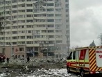 A rescue van is seen at the site after the shelling attack by the Russian army, following Russia's invasion of Ukraine, in Chernihiv on March 3, 2022.&nbsp;