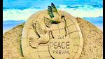 Padma Shri Sudarsan Pattnaik, has created a few sand artworks appealing for peace amid the ongoing Ukraine-Russia conflict. Padma Shri Sudarsan Pattnaik, has created a few sand artworks appealing for peace amid the ongoing Ukraine-Russia conflict.