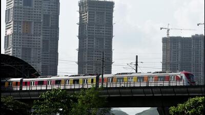 The much-delayed and long-awaited Metro service in Navi Mumbai is finally inching closer to reality. (HT PHOTO)