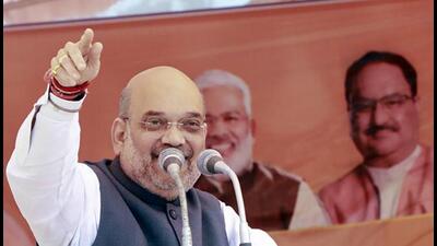 Union home minister Amit Shah at a rally for the UP assembly polls in Ghazipur on Friday. (PTI PHOTO) Union home minister Amit Shah at a rally for the UP assembly polls in Ghazipur on Friday. (PTI PHOTO)