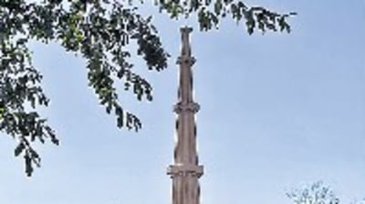 The miniature model of Qutub Minar in Mahipalpur.
