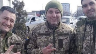 Football manager Yuriy Vernydub in army uniform. (picture tweeted by Roger Benett) (Twitter) Football manager Yuriy Vernydub in army uniform. (picture tweeted by Roger Benett) (Twitter)